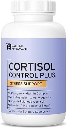 Cortisol Control Plus - Suplemento de cortisol para mujeres y hombres, administrador de cortisol para apoyo de respuesta al estrés, energía calma,