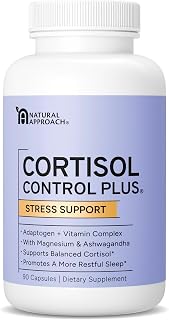 Cortisol Control Plus – Cortisol Supplement for Women & Men, Cortisol Manager for Stress Response Support, Calm Energy, Mood & Restful Sleep – High-Potency Adaptogen + Vitamin Blend – 90 Capsules