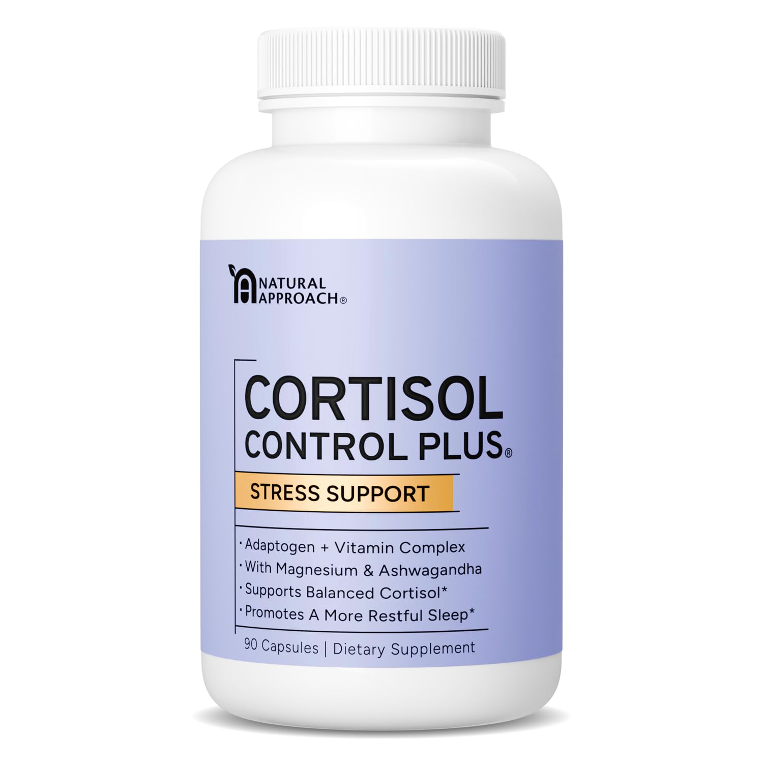 Cortisol Control Plus – Cortisol Supplement for Women & Men, Cortisol Manager for Stress Response Support, Calm Energy, Mood & Restful Sleep – High-Potency Adaptogen + Vitamin Blend – 90 Capsules