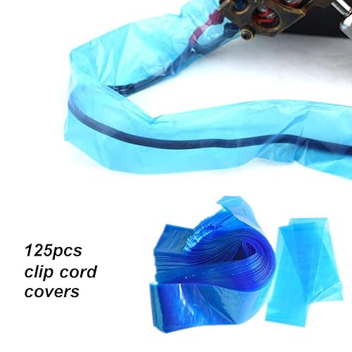 Vista 13 de 200 unids Clear Tattoo Machine Pen Covers Tattoo Pen Sleeves Plastic Dust Protection Blue Bags for Tattoo Professionals