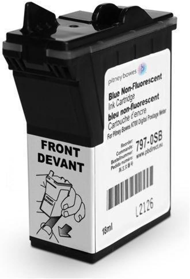 K700, DM50 & DM55 Original Pitney Bowes BLUE Franking Ink 797-0SB