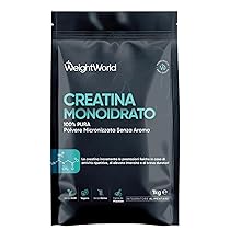 Creatina Monoidrata in Polvere da 1kg, 3000mg, 330 Dosi, Fattore di Maglia 200, Formula 100% Pura e Vegana, Creatina in Polvere Micronizzata con Misurino, Pre Workout e Post Workout, Senza Glutine