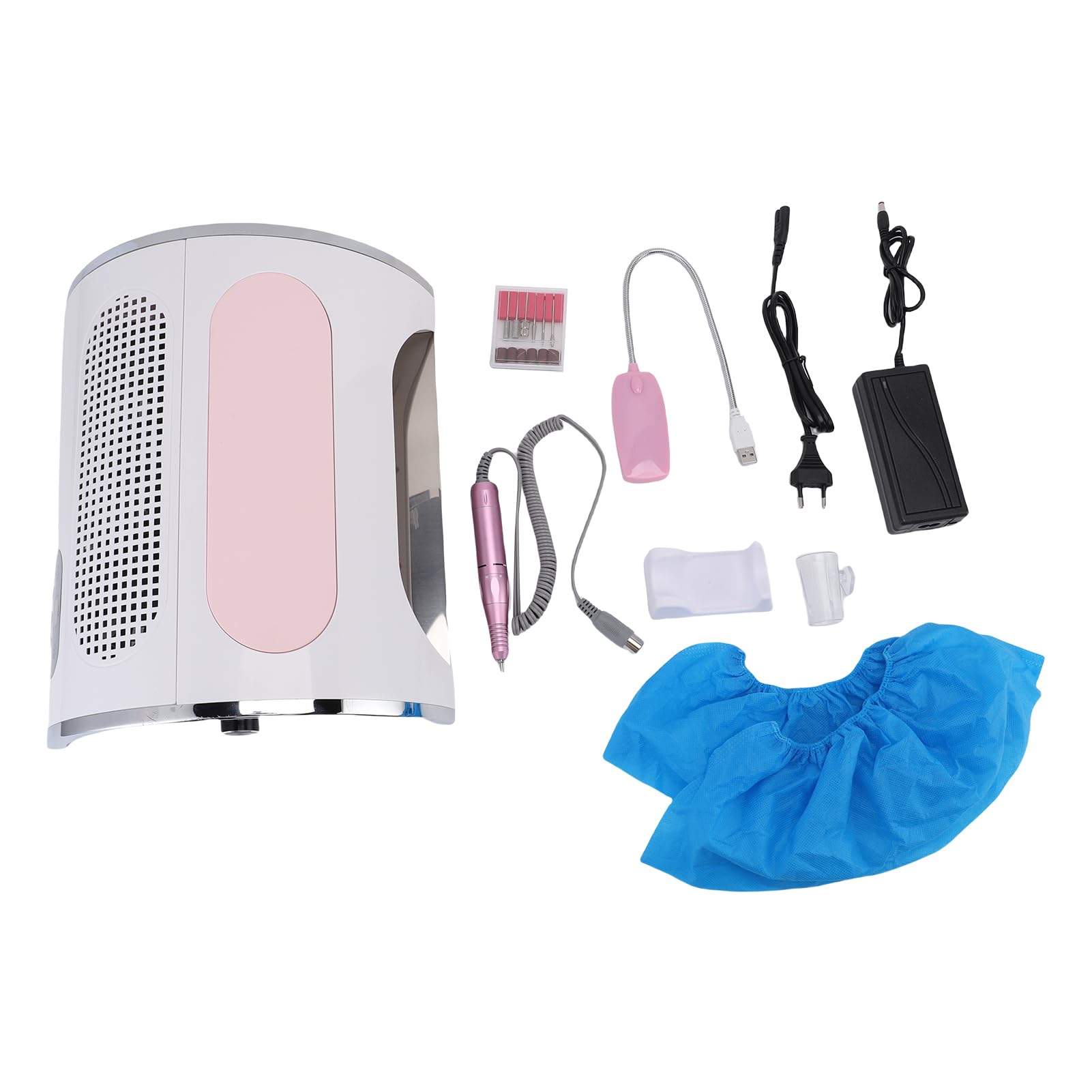 Dioche Elektryczna Wiertarka do Paznokci 3 w 1 z Odkurzaczem Suszarka Lampa Poduszka na Dłonie Elektryczny Pilnik do Paznokci Zestaw Domowego Salonu DIY Profesjonalny Manicure (wtyczka UE)