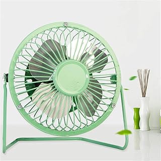 Desk Fan USB,4''/6'USB Portable Mini Fan－with USB Cable－Personal Metal Table Fan USB Small Quiet Fan, Desktop Cooling Fan－360° Adjustable Operation Fan for Office,Home,Traveling (4 inch, Green)