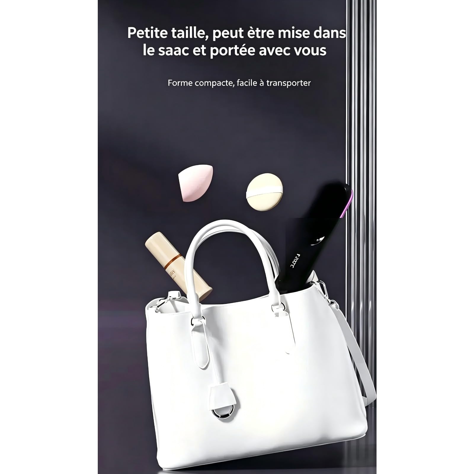 Olyviia Brosse à Lisser Rechargeable Portable, Brosse Cheveux Court Brosse à Cheveux, Coiffante Avec Affichage LCD, Pour Coiffage Quotidien & Voyage (Noir)