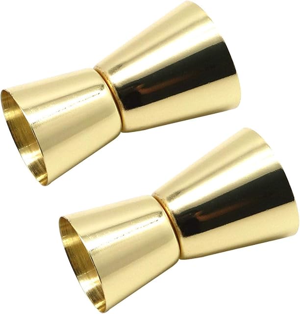 2pcs Double Cocktail Jigger, Japanese Style Jigger Set Shot Pourer Measuring Tool for Bar Spirit Wine Stainless Steel Measure Jigger Liquor Craft Cup Silver Gold Multicolor