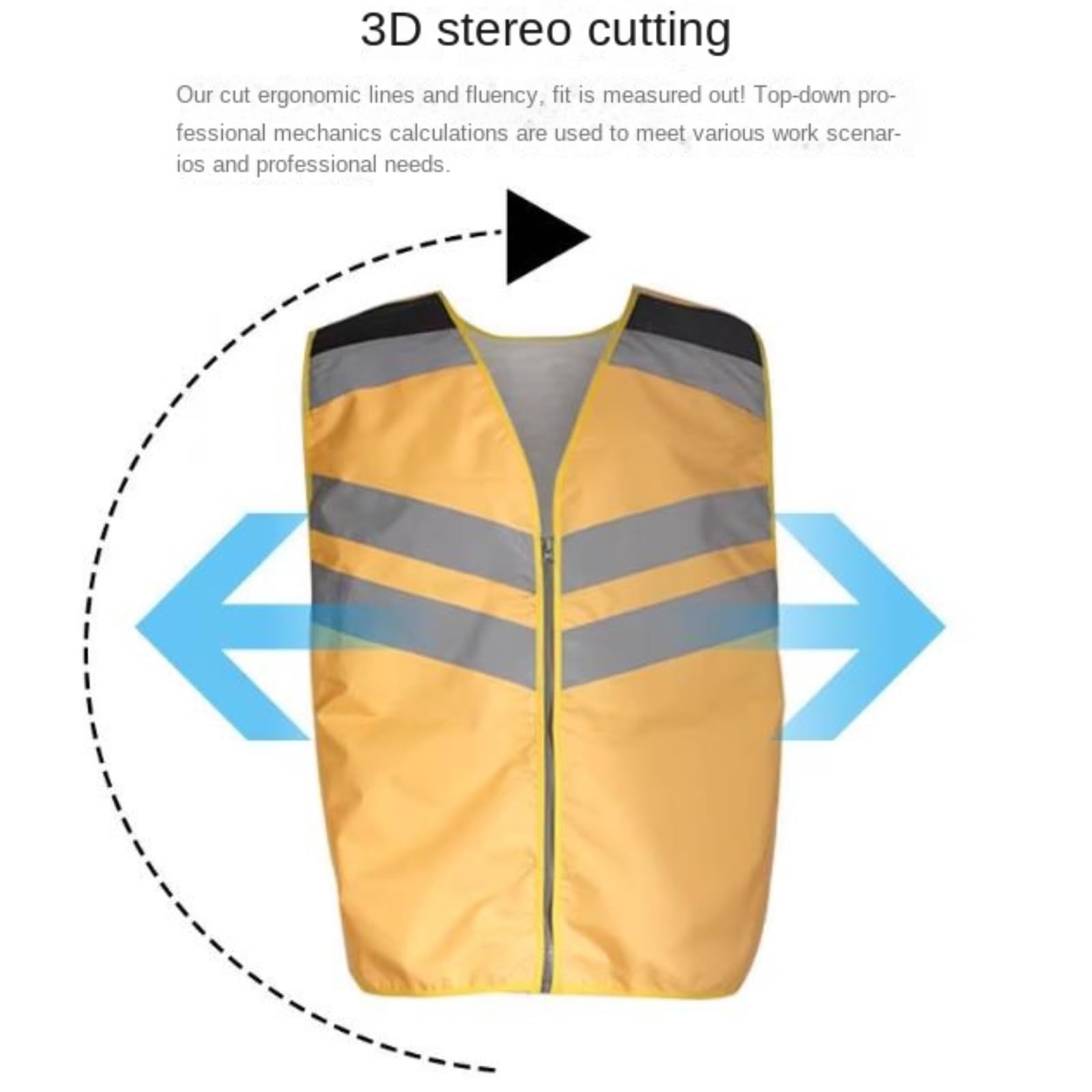Gilet de haute visibilité, Gilet de cyclisme réfléchissant multi-poches en tissu Oxford jaune taille unique