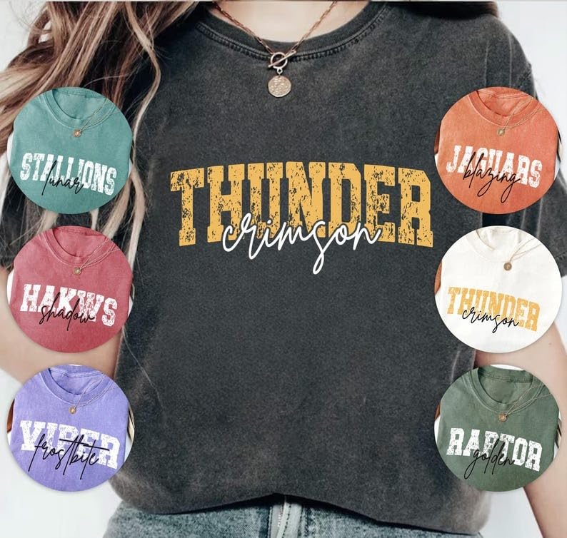 Custom Favorite Team Shirt, Personalized Sports Team Mascot Shirt, Football, Baseball, Hockey, Basketball Shirt, Any Team Logo College Shirt, VP12741 Multicolor