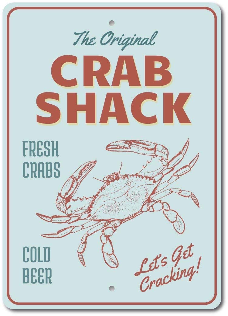 Inga Custom Crab Shack Sign Crab Loveraluminum Wall Decor Plaque Funny Retro Metal Sign 8X12 Inches