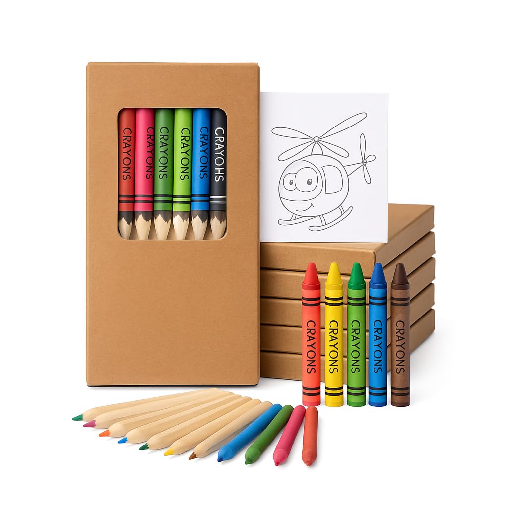 10 Drawing Sets for Children with Coloured Pencils Wax Crayons and Block Notes - Made in Italy - Gift Idea for Boys and Girls (10)