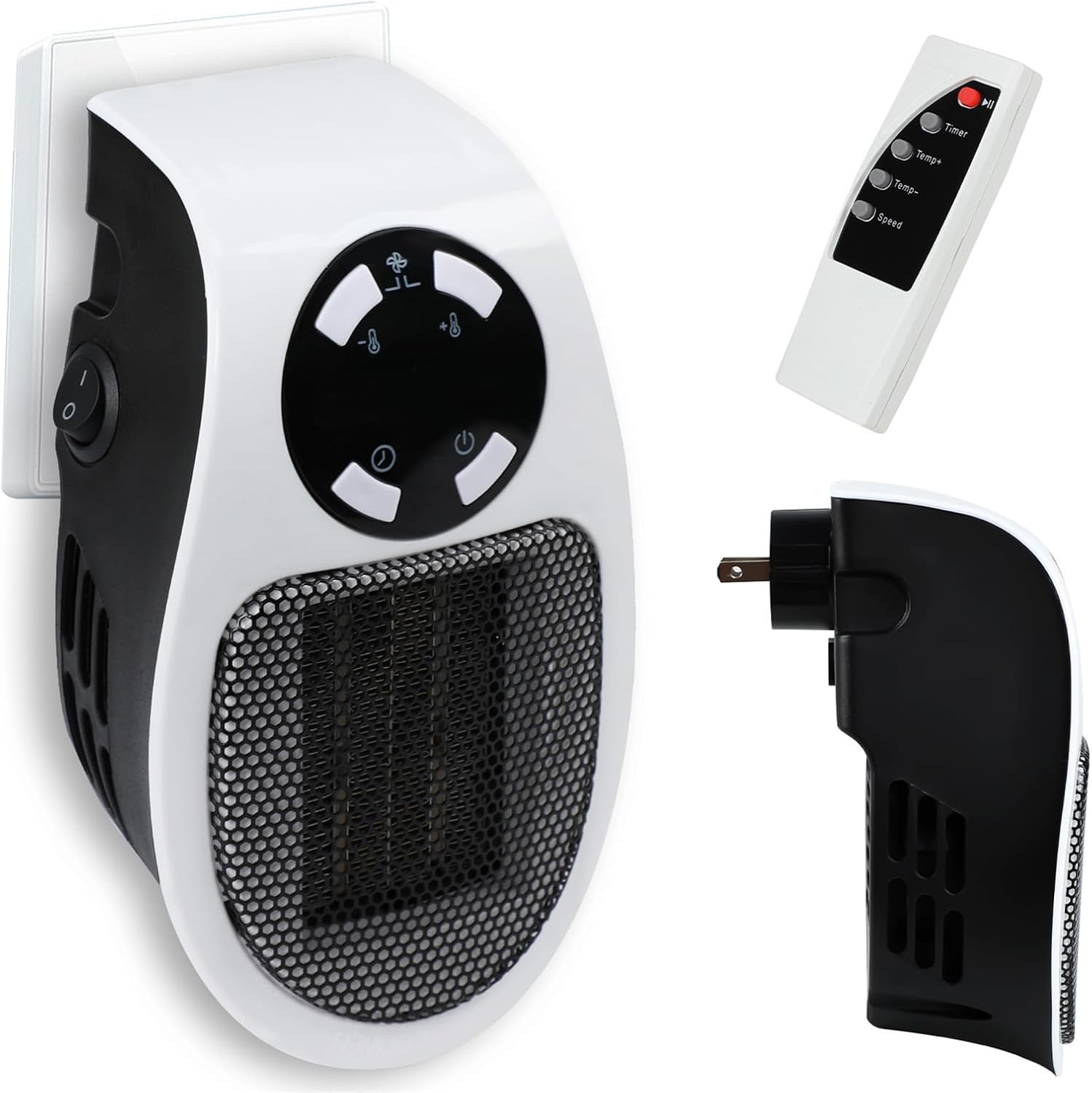 WEISPO 500w Smart Space Electric Fan Heater, Wall Outlet