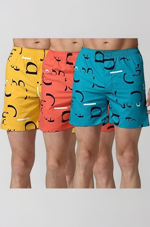 Solid Breeeze Inner Boxers, Ultra-Light Men Boxer Shorts for Men, 100% Cotton Half Pant for Man, Breathable Woven Inner Cotton Shorts (All-Day Comfort Series)