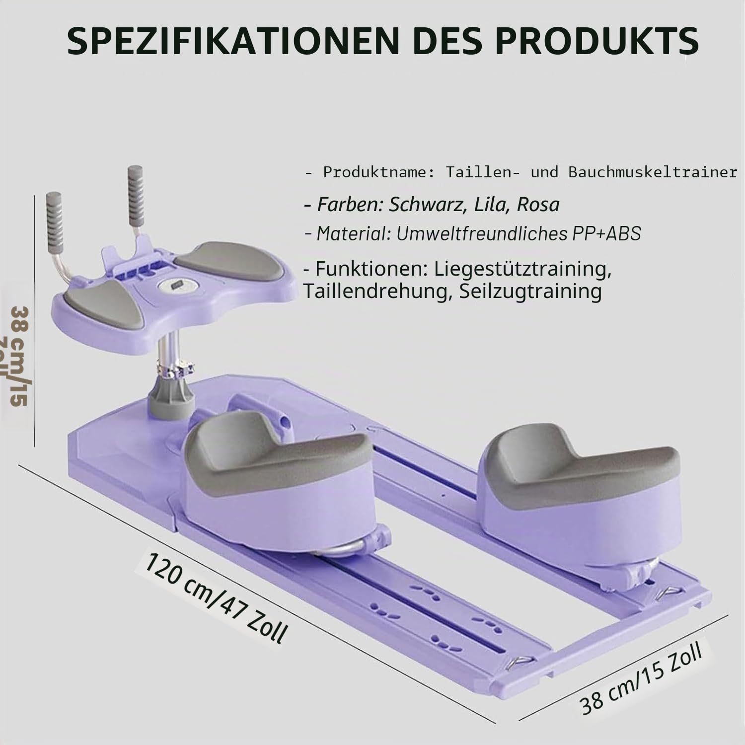 fitnessgeräte für zuhause,Reformer Pilates Maschine,6 in 1 Spine Trainer Waist Trainer Digital Timer Home Fitness Equipment taillentrainer Damen sportgerät(Pink,120 * 38 * 38)