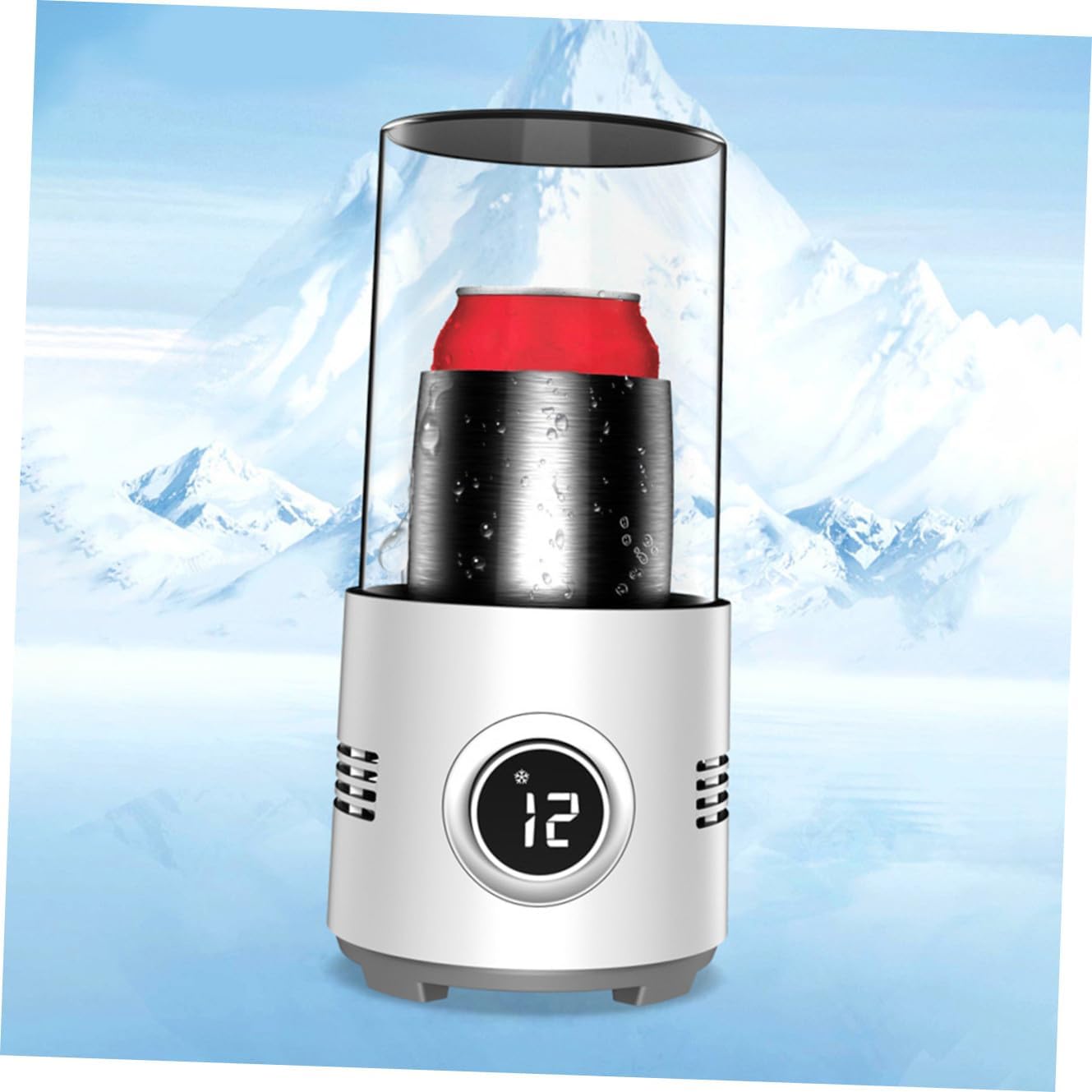 1pc Smart Beverage Cooler Warmer Cup Quick Cooling Heating Intelligent Mug for Home Office Car Travel Digital Temperature Display Suitable for Milk