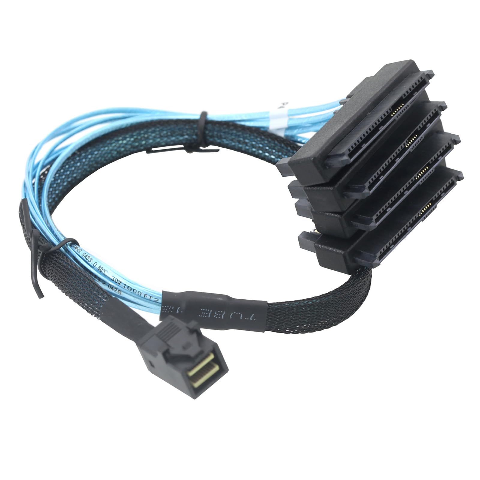Kabel SFF-8643 na 4-kanałowy 29-pinowy SFF8482 12 Gb/s z kontrolerem złącza zasilania 15-pinowy do dysku twardego serwera