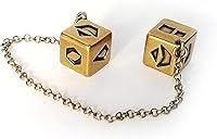 Vista 2 de Dados de metal real Lucky Sabacc - Han Solo (oro antiguo)