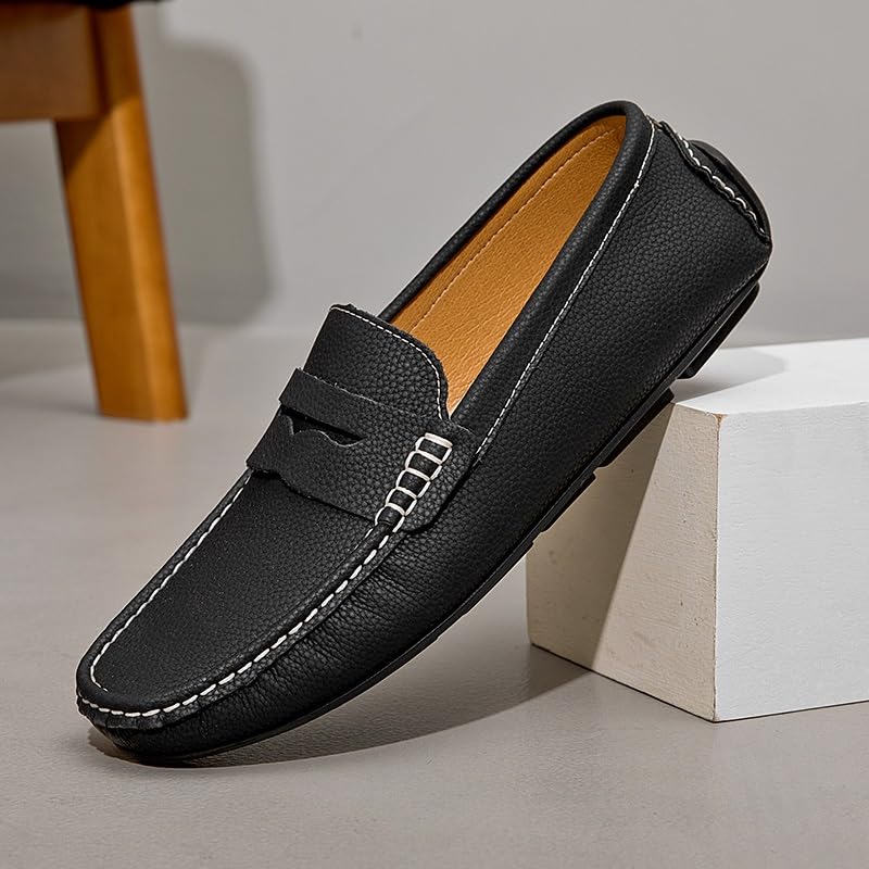 Men's Loafers Shoes Simple Round Toe Solid Color Faux Leather Penny Driving Loafers Lightweight Flexible Slip Resistant Classic Walking Slip-ons2