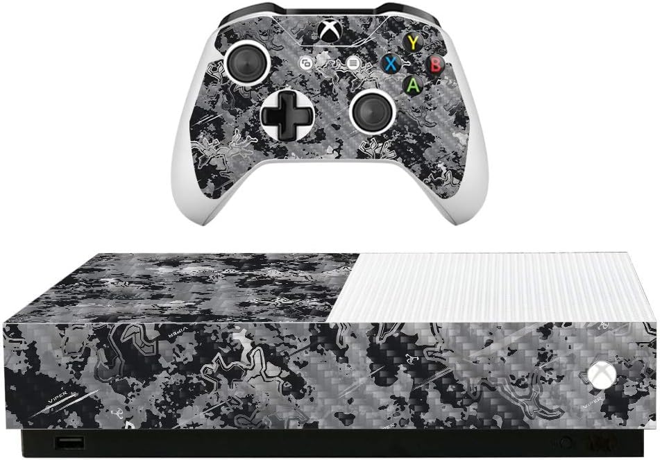 MightySkins Carbon Fiber Skin for Microsoft Xbox One S All-Digital Edition - Red Camo | Protective, Durable Textured Carbon Fiber Finish | Easy to Apply, Remove, and Change Styles | Made in The USA