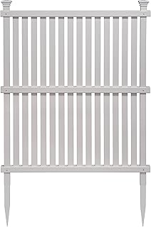 45.5in H x 36.5in W (1 Panel) No Dig Enclo Wilmington White Vinyl Privacy Screen, Outdoor Privacy Panels, Trash Can Enclosure, Air Conditioner Fence, Pool Equipment Enclosure, ZP19074