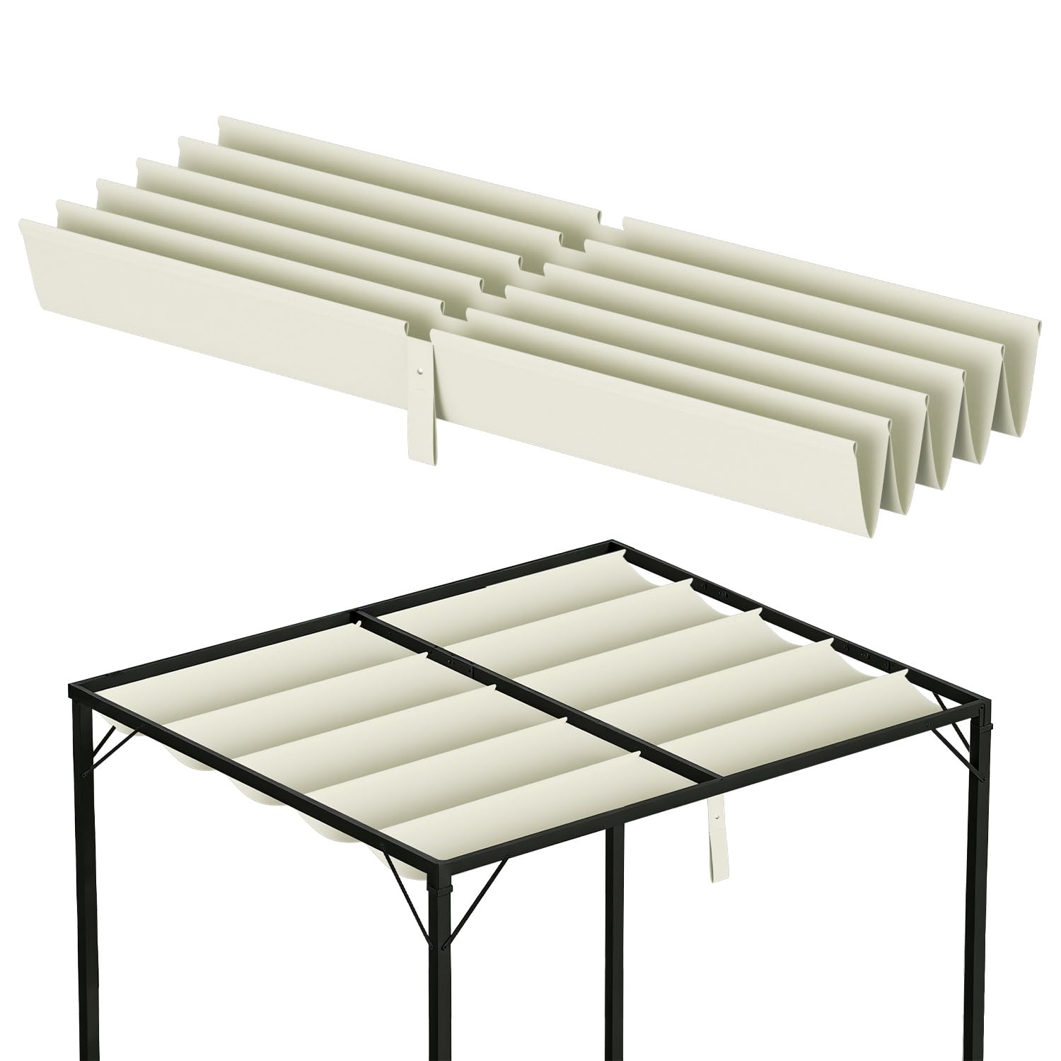 Techo de repuesto para pérgola de 3 x 3 m, impermeable, retráctil, protección UV 50+, solo sombra, 238 x 259 cm, resistente a la intemperie, protección solar para pérgola, jardín, color