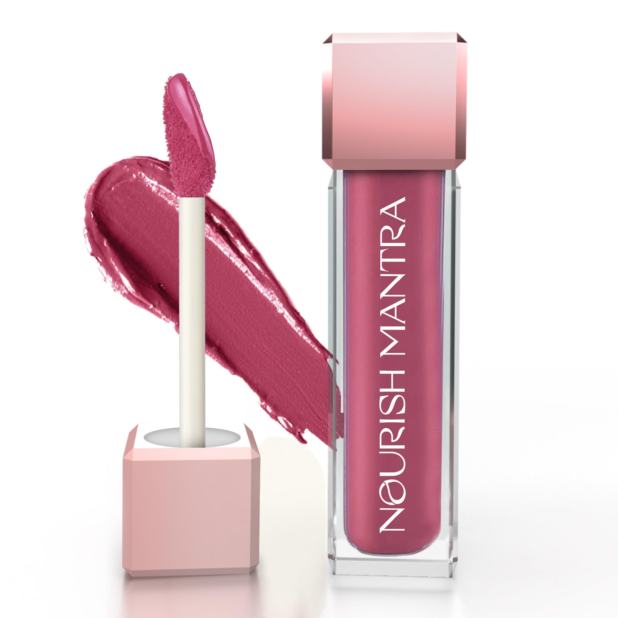Nourish Mantra Rossetto Liquido Opaco Cremoso (3,5 Ml), Con Spf, Impermeabile, A Prova Di Sbavature, A Prova Di Trasferimento, Lunga Durata, Adatto A Tutte Le Tonalità Della Pelle (Rosso Bordeaux)-image