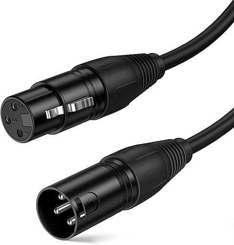 Miniatura 9 de Cable de micrófono XLR, CableCreation 2 unidades XLR macho a hembra, 3 pines balanceados para aplicaciones de grabación, mezcladores, sistemas de