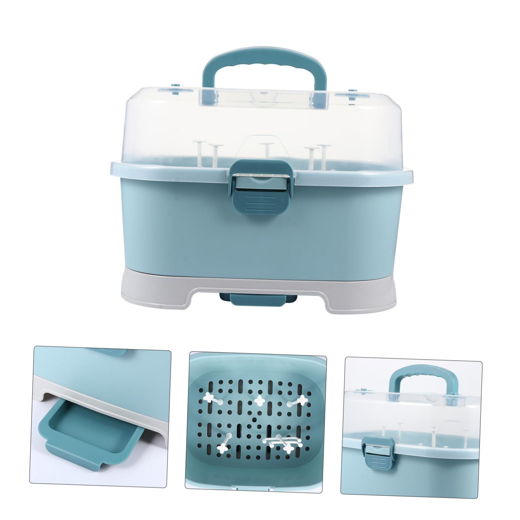 Beaupretty Blaue Pp Aufbewahrungsbox für Babyflaschen, Groß, Tragbar | Schnuller und Stillzubehör, Reisen und Zuhause, Viel Platz für Milchpulverdosen