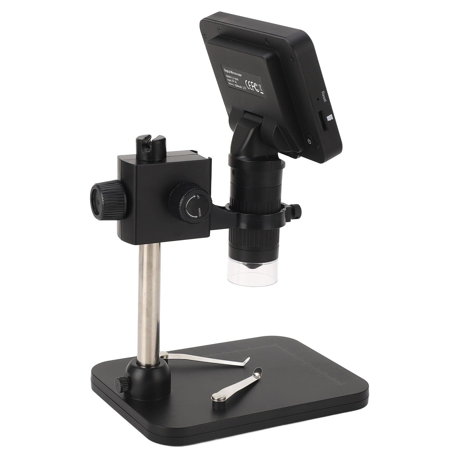 FTVOGUE Digitalmikroskop, ABS-USB-Digitalmikroskop mit 4,3-Zoll-IPS-Bildschirm, 1000-facher Vergrößerung, 8 Einstellbaren LEDs, Foto-Videoaufzeichnung für die Industrielle Inspektion von Münzen