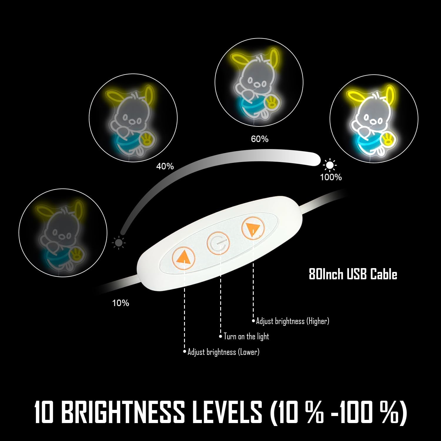 Pocha Dog Neon Sign for Wall Decor Animal Led Light Room Decor Dimmable Japanese Neon Light up sign for Girls Backdrop Bedroom Kids Teens Birthday Gift - Image 3