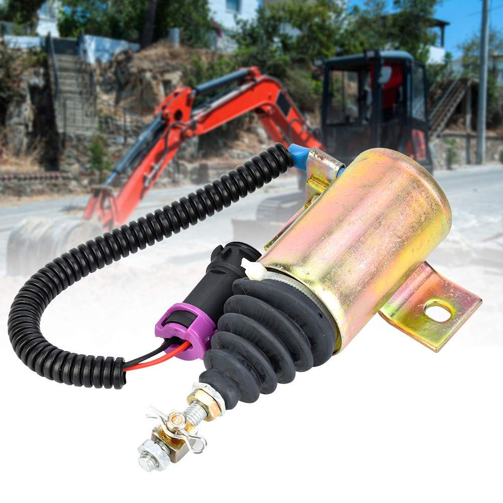 Válvula solenoide de corte de combustible 12V Válvula solenoide de parada de combustible XHF-1121 E483310000093 Ajuste para Foton 483 para proteger el motor contra daños