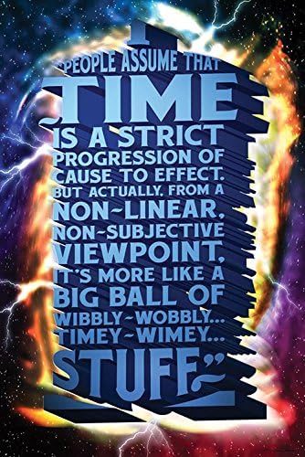 Time is Wibbly Wobbly, Timey Wimey Stuff Wall Décor Poster (24"x36") - Doctor Who Quote - Tardis