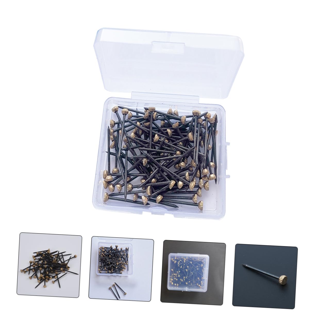 UKCOCO 450piezas Clavos Colgar Cuadros Para Fotos Clavos Rápidos Caja De Almacenamiento Perfectos Para Manualidades y Decoración De Hogar o Oficina