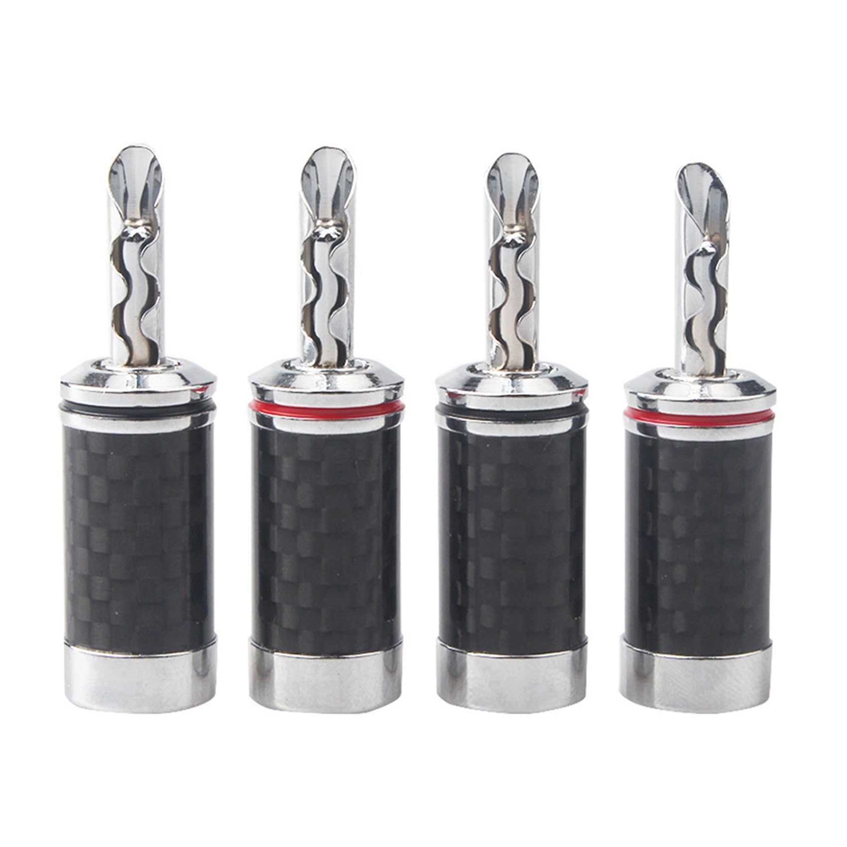 80 Pièces SéRies Fiches Banane Haut de Gamme HiFi DIY en Fibre de Cuivre Plaqué Rhodium Prise Audio ÉLectrique Prise de Connecteur Banane