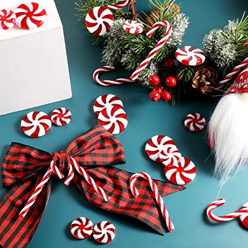Willbond 48 Pcs Christmas Candy Canes Candy Swirl Garland Plastic Candy Decoration Tree Candy Decoration Candy Garland Ornaments With Crystal Wire For Xmas Party Christmas Home Decor (Red And White) #TOP5