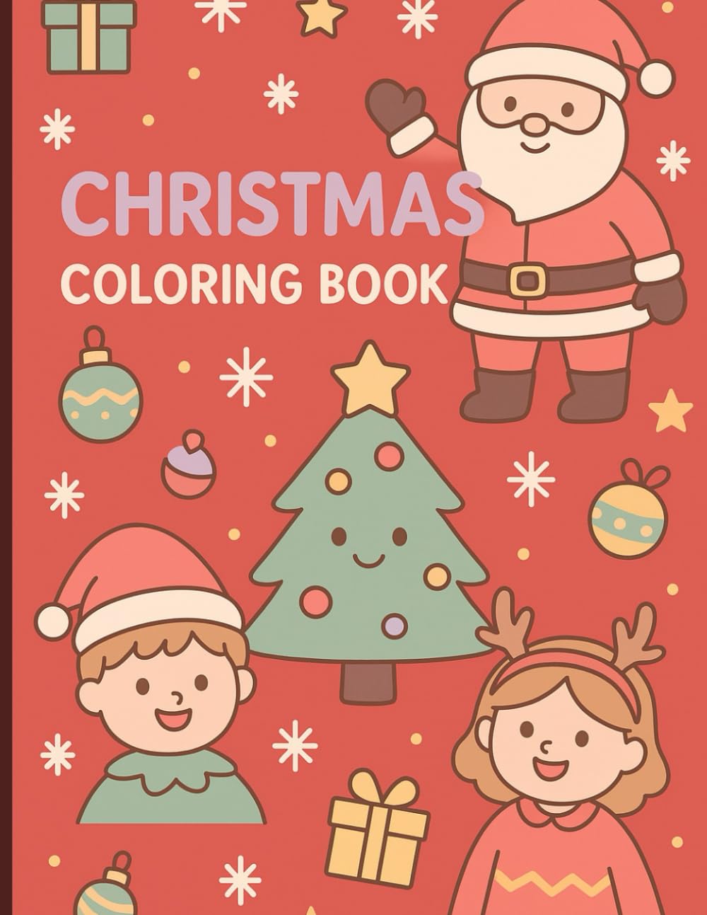 Christmas coloring book: 8.5x11, 38 pages, kids 5-12