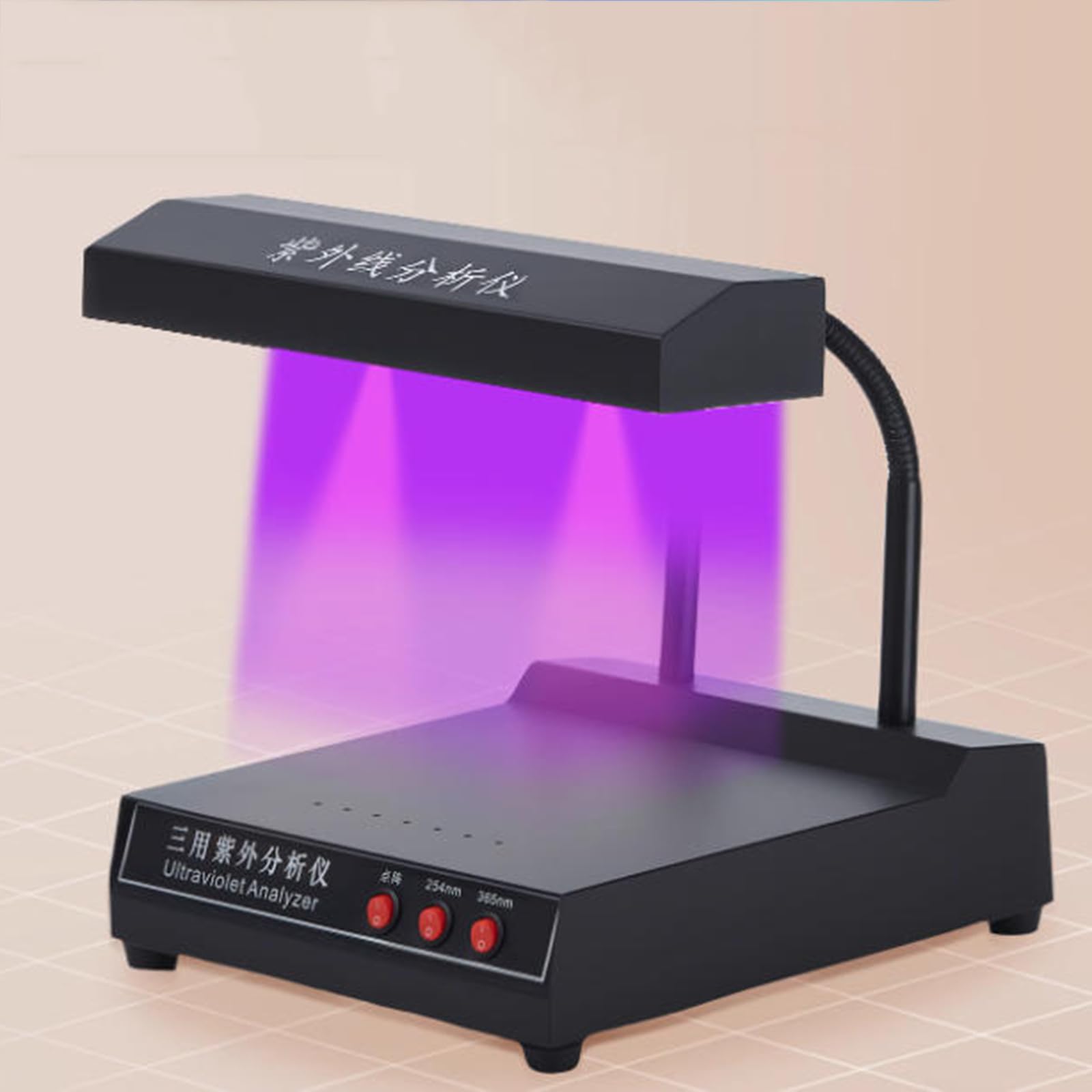 Analizador Ultravioleta Portátil, Lámpara De Detección UV De Sobremesa, Longitudes De Onda De 254 NM Y 365 NM, con Matriz De Puntos LED, para Pruebas De Lab De Diversos Productos