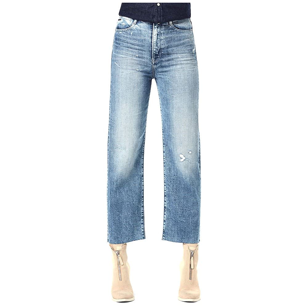 G-Star Women's Tedie Ultra High Straight Ripped Edge Ankle Jeans, Blue (sun faded ice fog destroyed D17177-B767-C275), 28W / 32L