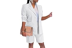 Elegant White Short Suit Set for Women: Office Chic in 2024