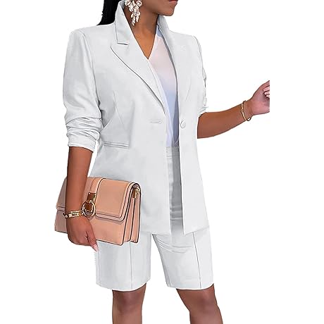 Elegant White Short Suit Set for Women: Office Chic in 2024