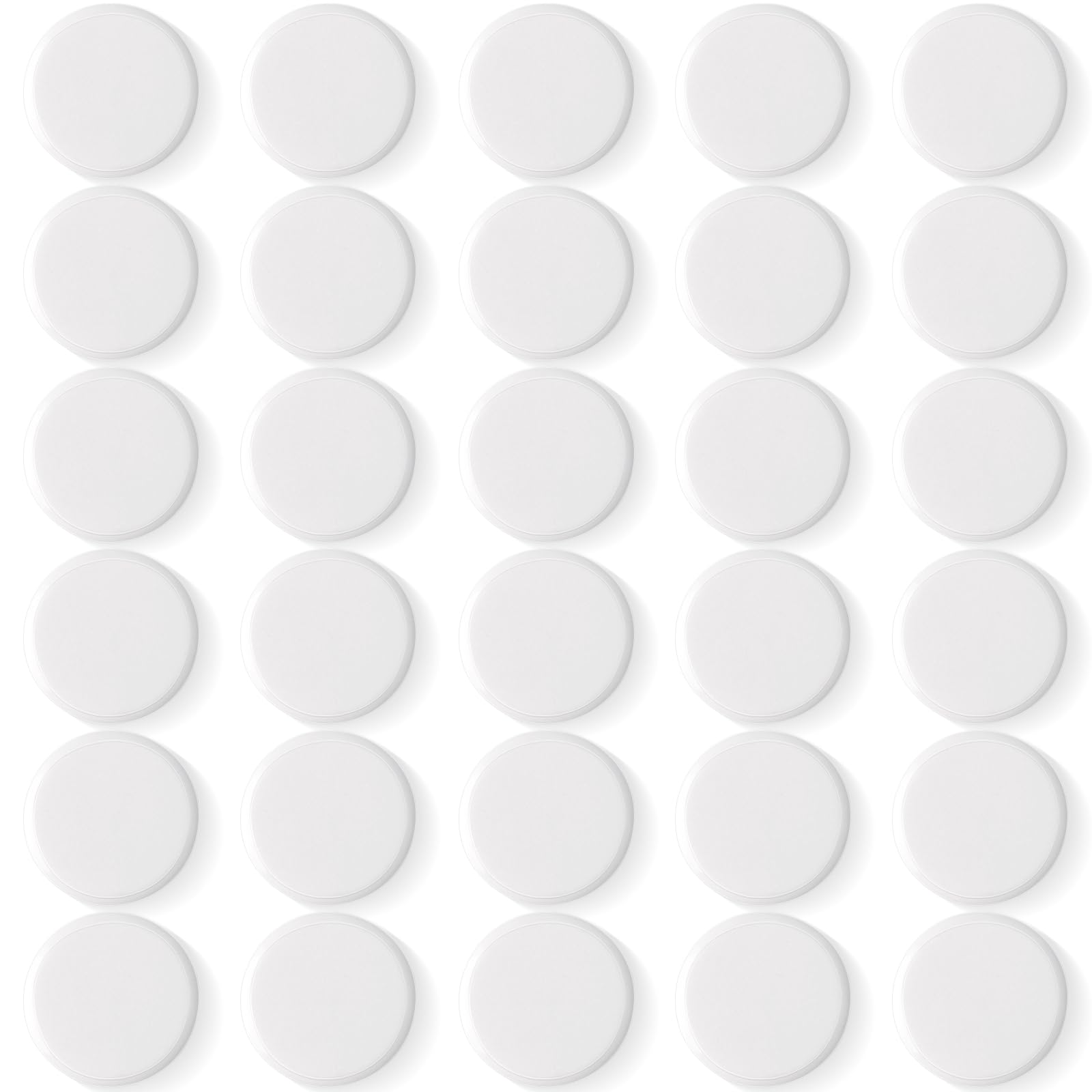 QOJOPU Fridge Magnets, 30PCS Strong Magnet for Whiteboard, Fridge, Crafts & Notice Board, Small Magnets Heavy Duty Decorative Magnet for Adults Office School Classroom - Mini Cute Round Magnets, White — image 1