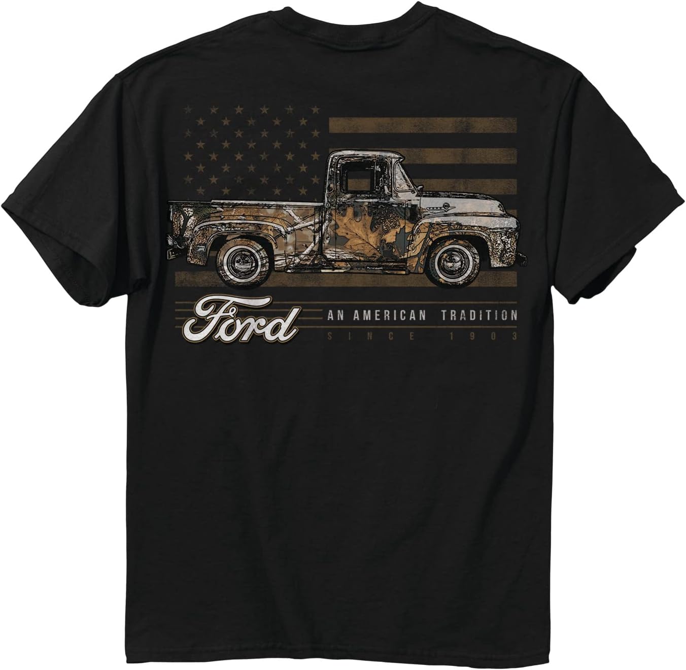 Ford Truck Camo Flag T-Shirt American Tradition Since 1903, 3XL
