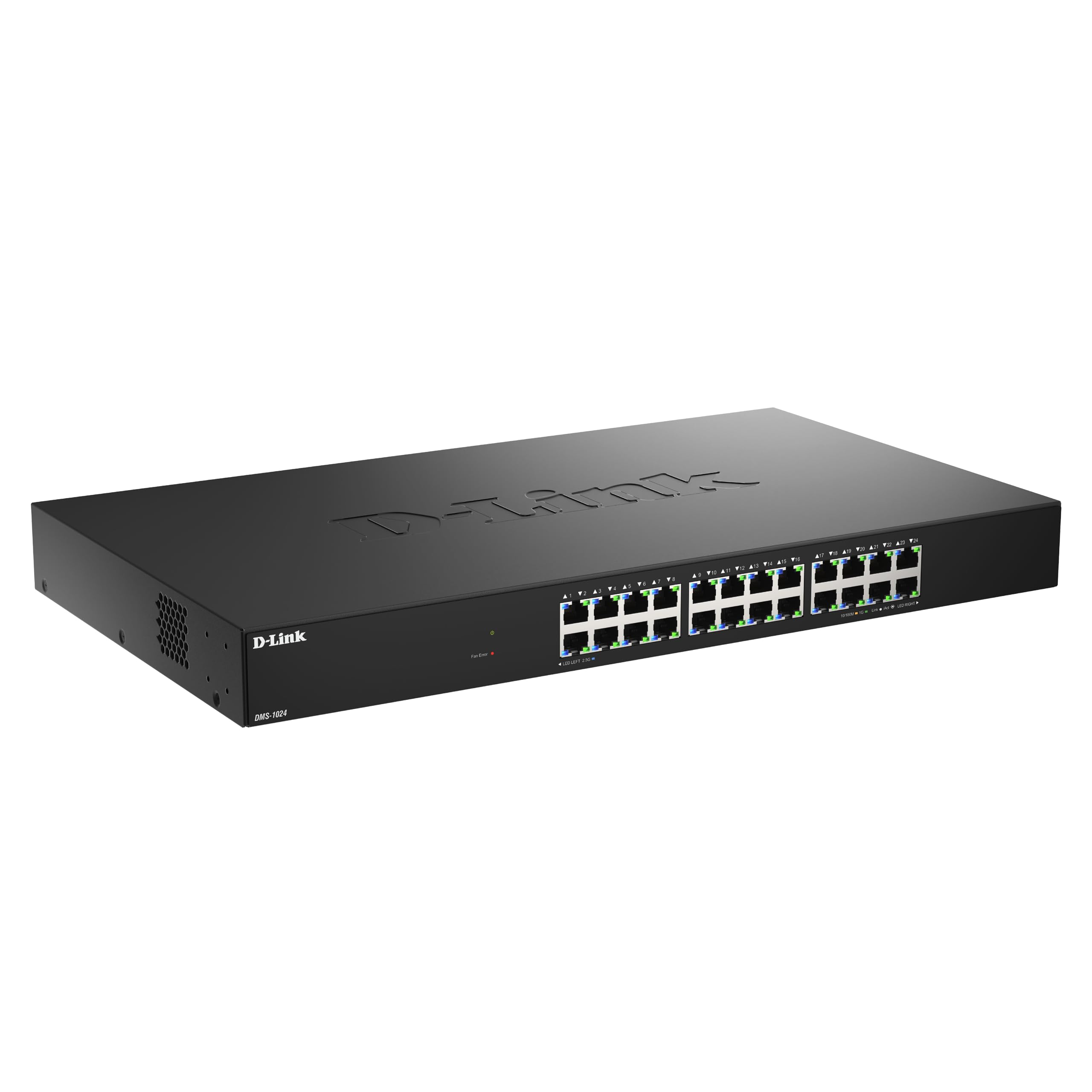 D-Link Commutateur non géré DMS-1024 ports multi-Gigabit - Ethernet 2.5G, plug-and-play, QoS, Snooping IGMP, EEE, boîtier métallique, montable en rack, fonctionnement silencieux