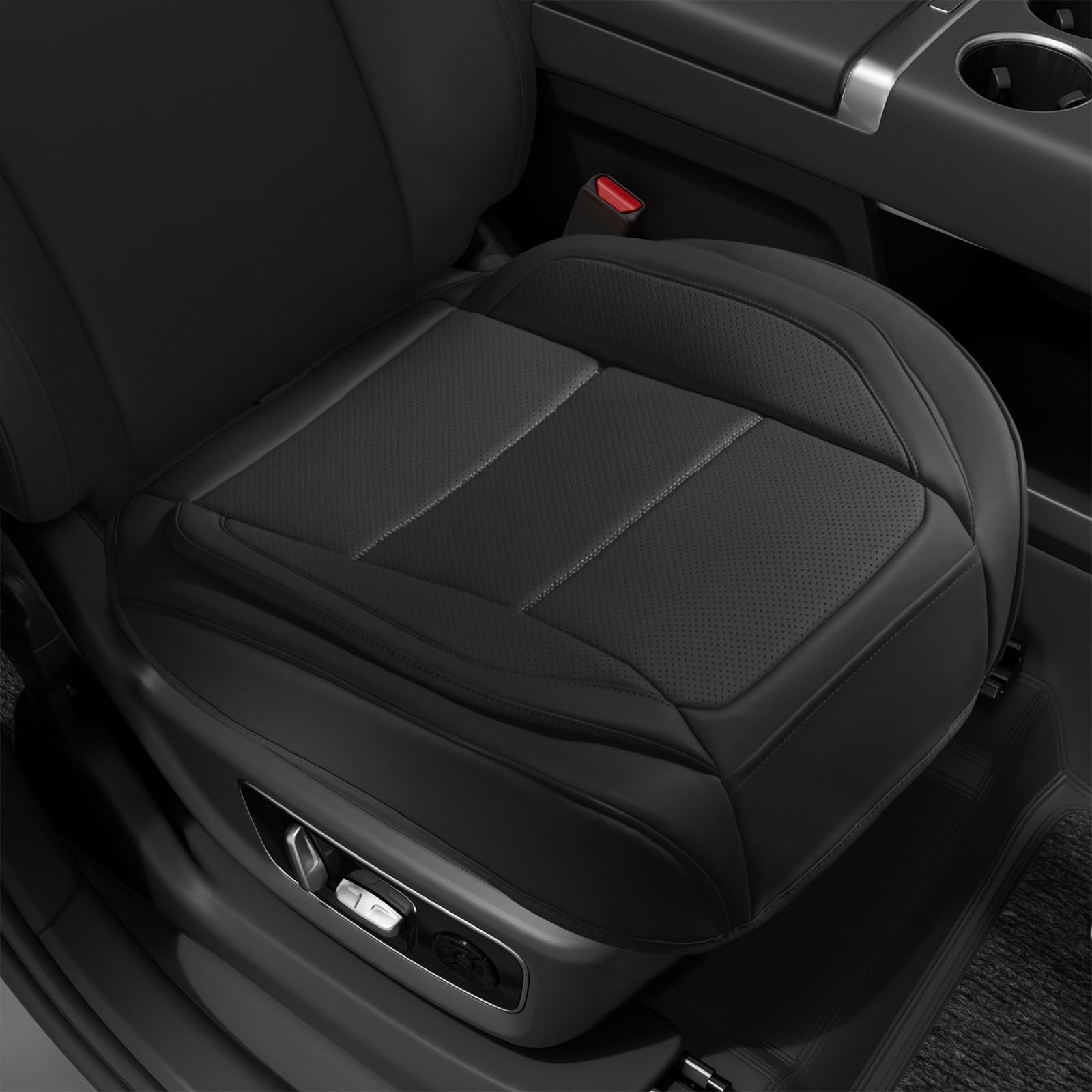 Sxikin 2Pcs Car Seat Cover Front PU Leather Seat Covers Universal Bottom Seat Covers for Most Vehicles,Sedan,Truck,SUV,21.26 inches in Length and