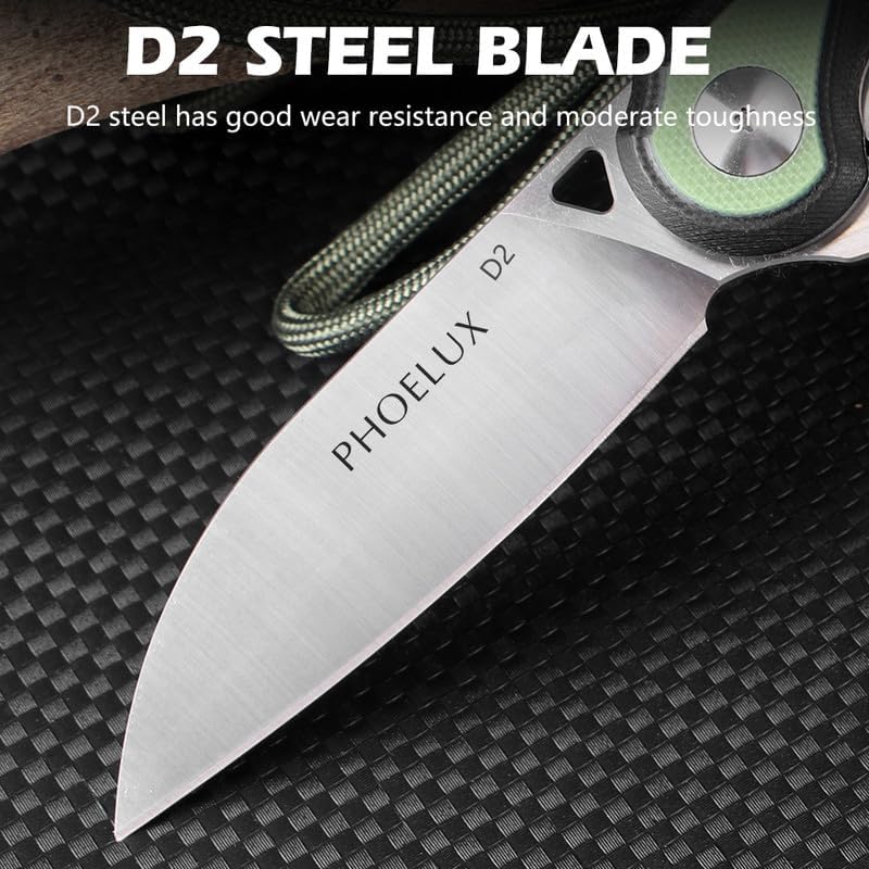 Pocket Folding Knife with Sharp Blade, G10 Handle, Pocket Clip, Liner Lock and Waterproof Box, Good for Survival Camping, Outdoor, Hiking, Hunting and EDC (Black and Green)