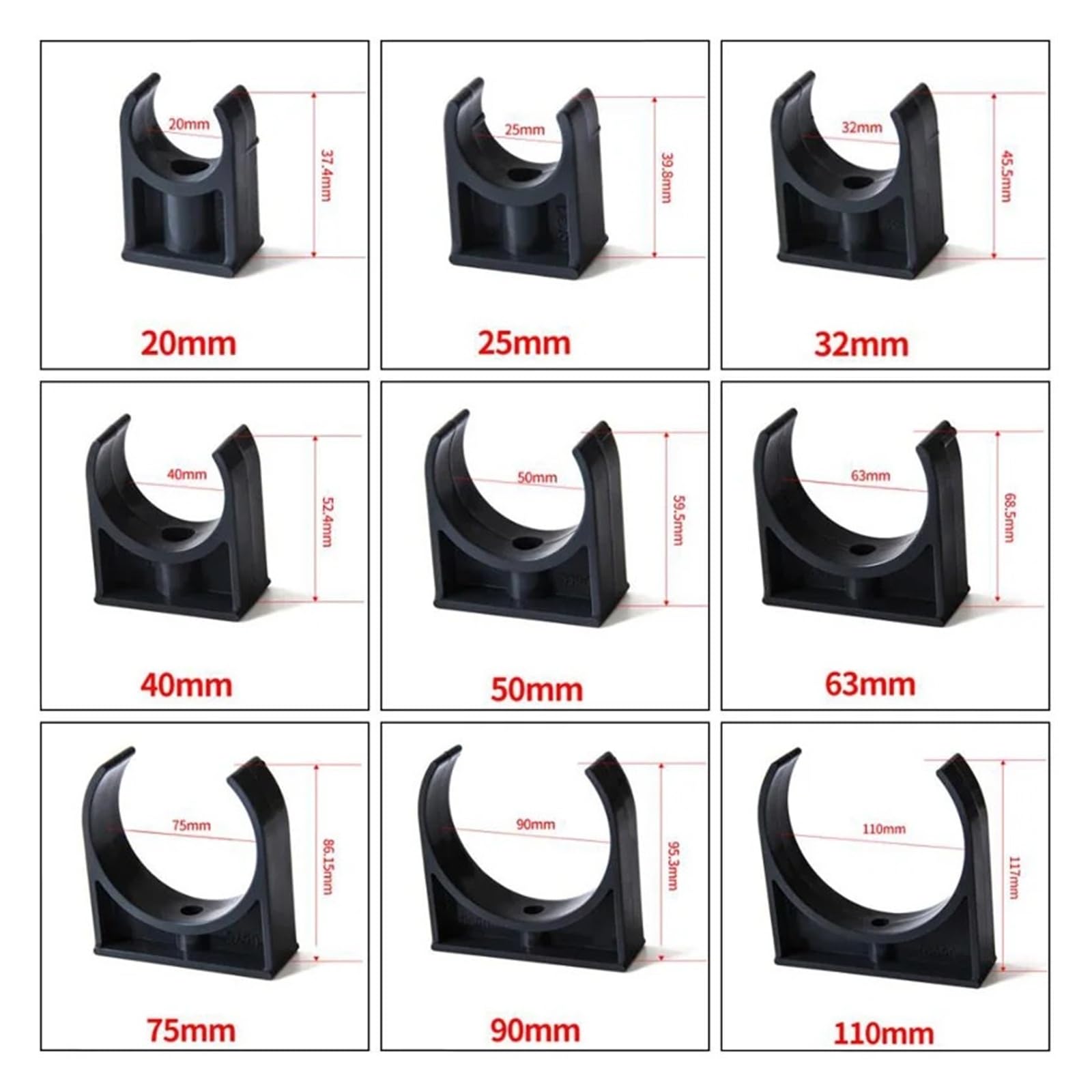 2~20 sztuk ID 20~110mm obejma rurowa UPVC złącze nawadnianie ogrodu akwarium podlewanie Adapter armatura złącze mocujące(Inner dia 63mm,20pcs)