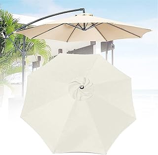 DUEYUN Copertura per Ombrellone di Ricambio, Tenda per Ombrellone da Giardino Copertura Superiore per Mantenere La Freschezza, Protezione UV, Impermeabile(Size:2m 6 Ribs,Color:Beige)