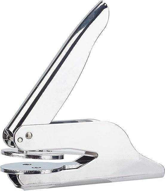 PandaHall Stainless Steel Seal Embosser, Hand-Held Embossing Stamp, for Books, Envelopes, Napkins, 118.5x52x23.5mm