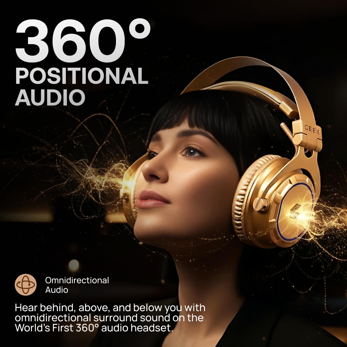 CEEK Wireless Bluetooth Headphones - Noise Cancelling & 360° Sound - Dettaglio