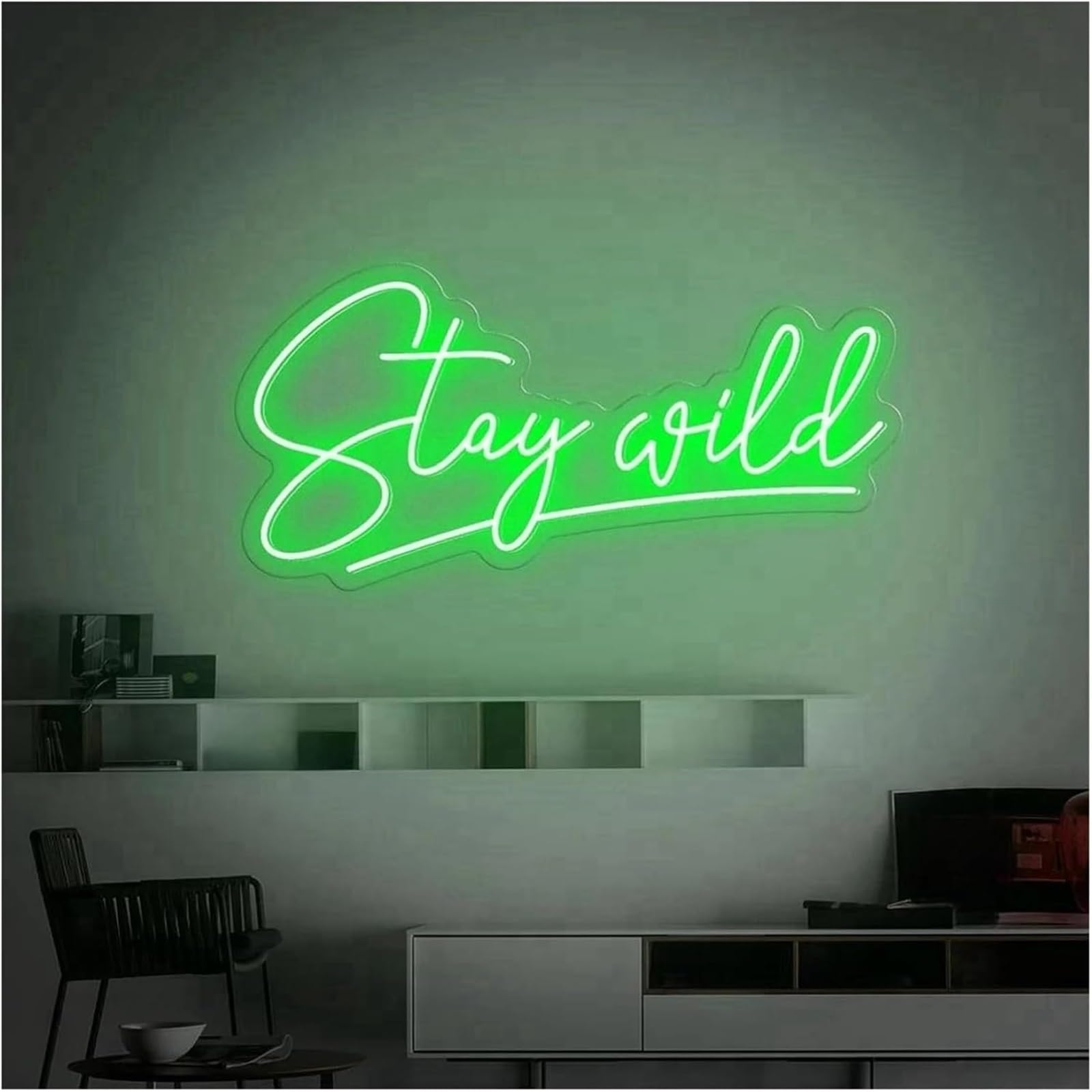 Zynther Neon lamp for neon Sign LED Light Dimmable for Powered for Home Bar Game Room Club Shop Wall Art Decor(Green)