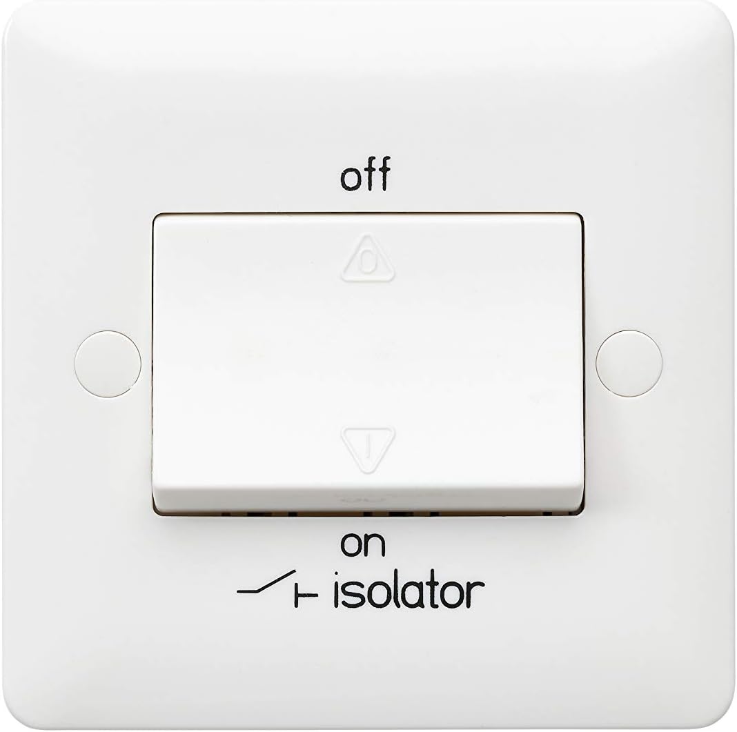 MK Base MB4859WHI 1G 3 Pole Fan Isolator Switch, White